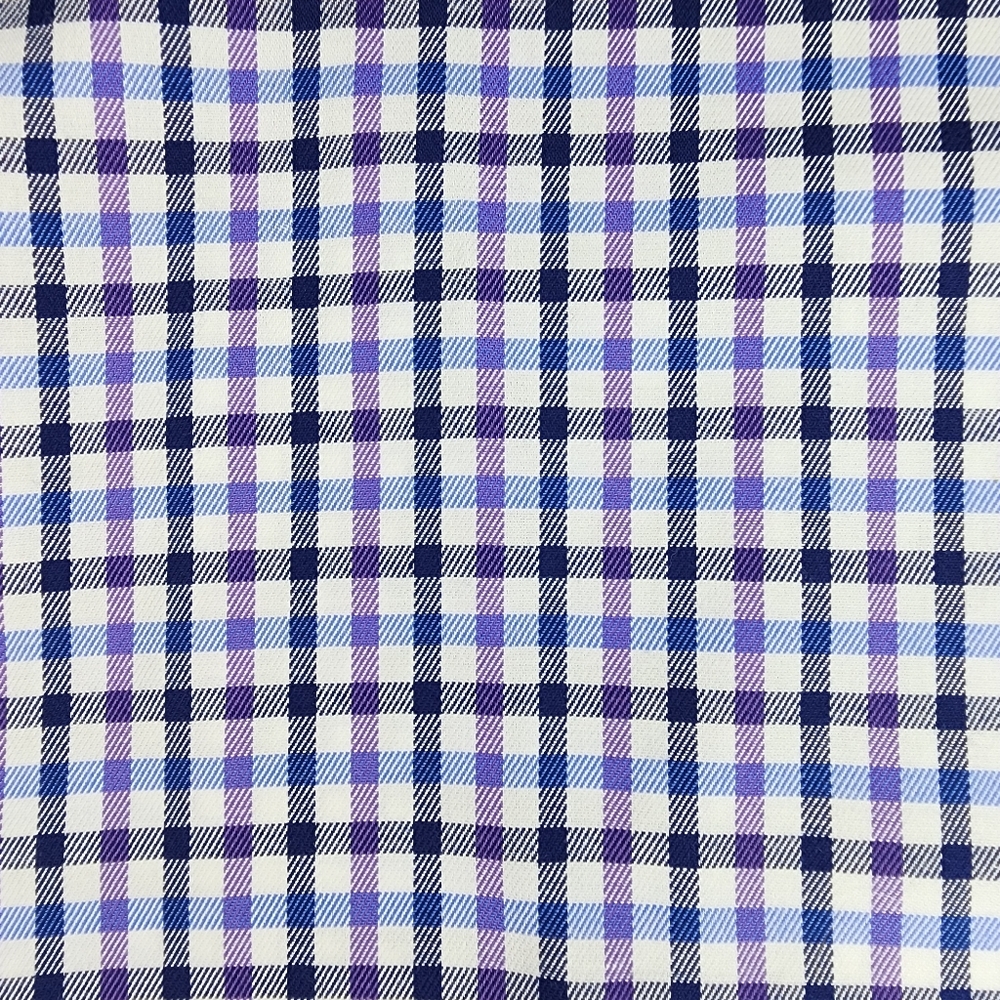 Esquire Slim Fit Non Iron Dress Shirt Men 16.5 34/35 Long Sleeve Gingham Blue - Picture 4 of 9
